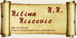 Milina Miščević vizit kartica